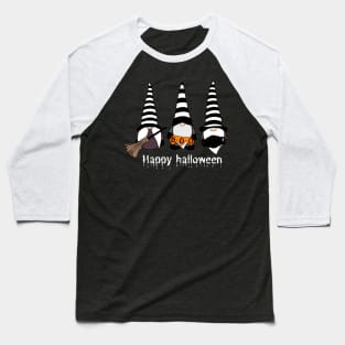 Happy Halloween! Cute Gnomes with Hats Autumn Vibes Halloween Boo Thanksgiving and Fall Color Lovers Baseball T-Shirt